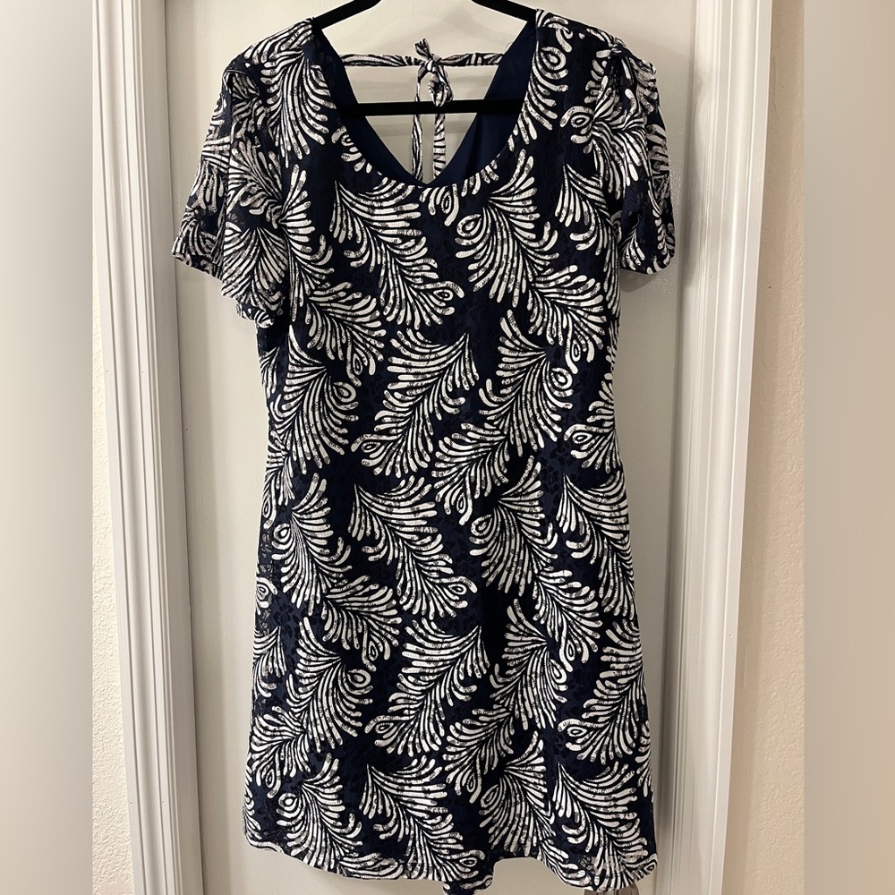 Robert Louis Navy and White Patterned Women's Dress